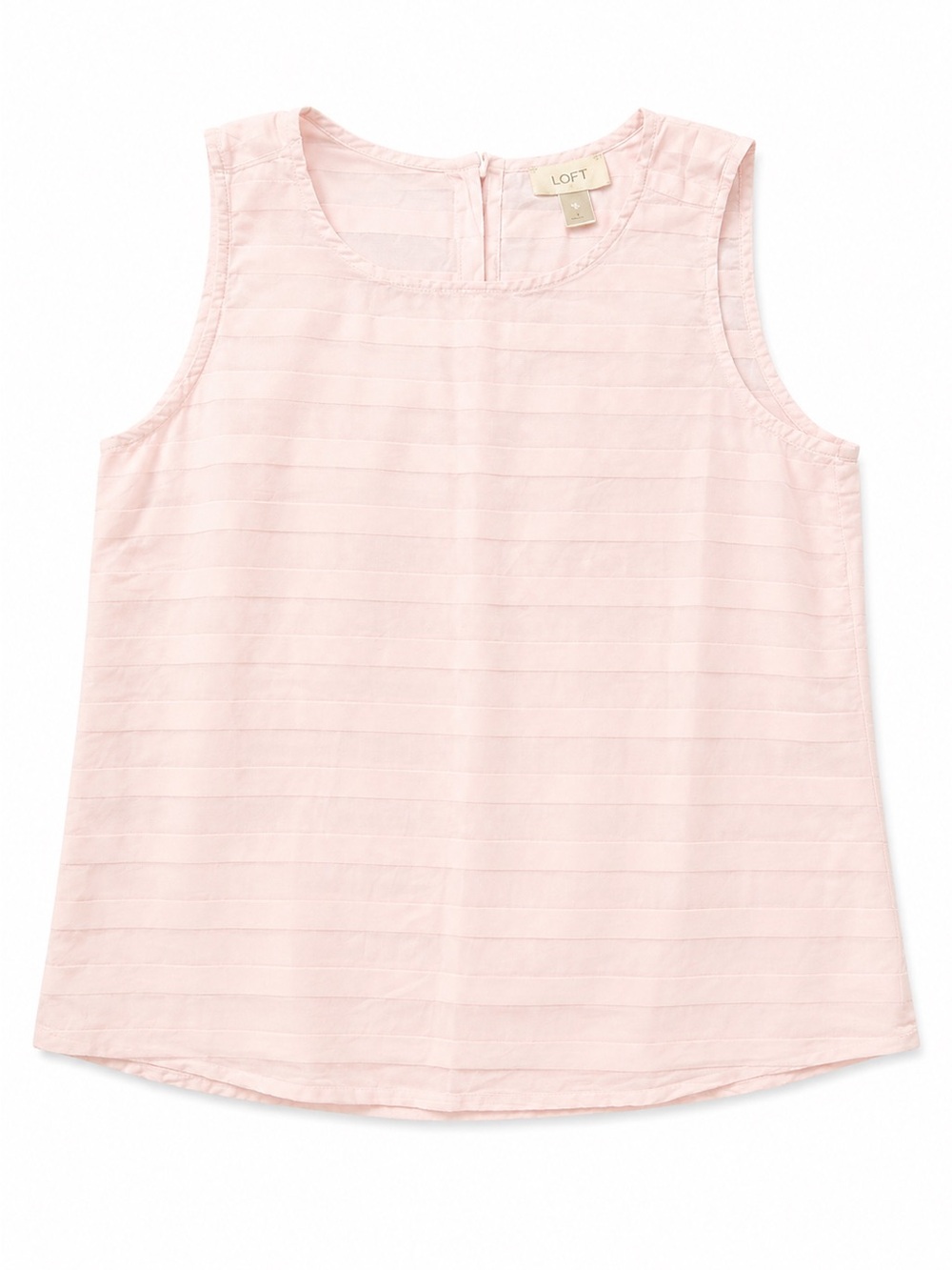 LOFT Pink Sleeveless Button Back Top Size M